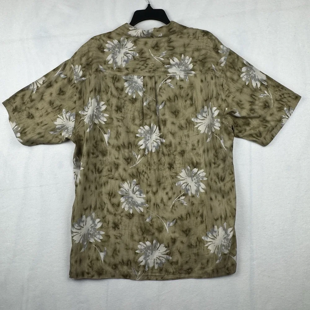 Men's‎ Perry Ellis 100% Silk Short Sleeve Hawaiian Tropical Shirt Size L